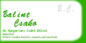 balint csako business card